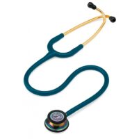 Littmann Classic III Special Edition Rainbow karaibski tęczowa głowica, złota lira + przewód błękit karaibski)