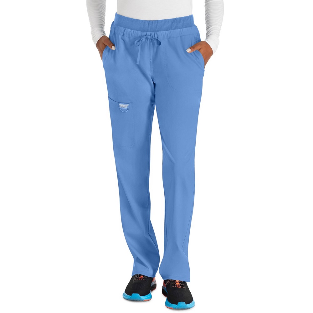 spodnie medyczne damskie szeroka nogawka cherokee jasnoniebieskie blekit