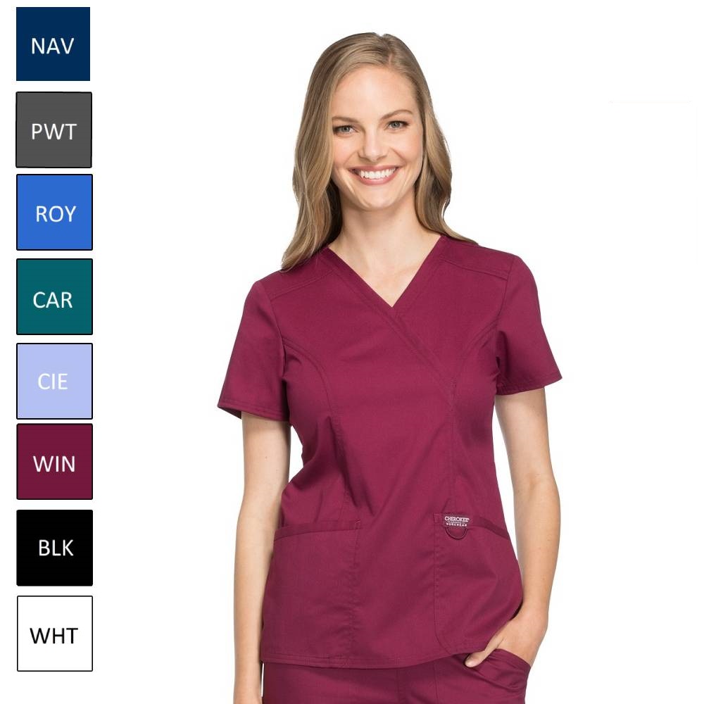 bluza medyczna damska revolution bordowa wino z jedwabiem