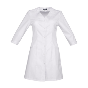 Fartuch medyczny damski Primarius Red Label D24 biały z wycięciem w serek