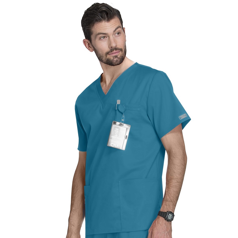 Bluza medyczna męska Cherokee Core Stretch 4725 morski karaibska zielen butelkowa z bawelna caribbean blue