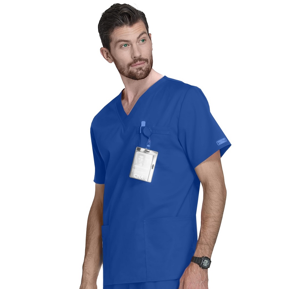 Bluza medyczna męska Cherokee Core Stretch 4725 royal blue szafirowa z bawelna