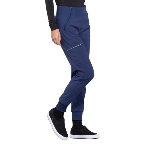 Spodnie medyczne damskie joggery Cherokee Infinity CK110A NYPS granatowe zwezane navy blue