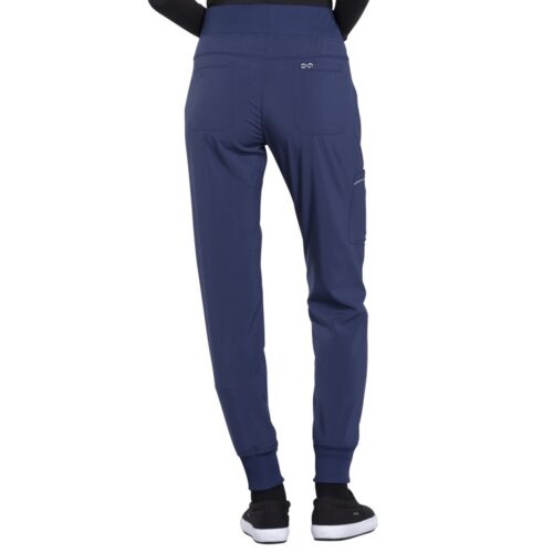 Spodnie medyczne damskie joggery Cherokee Infinity CK110A NYPS granatowe zwezane navy blue