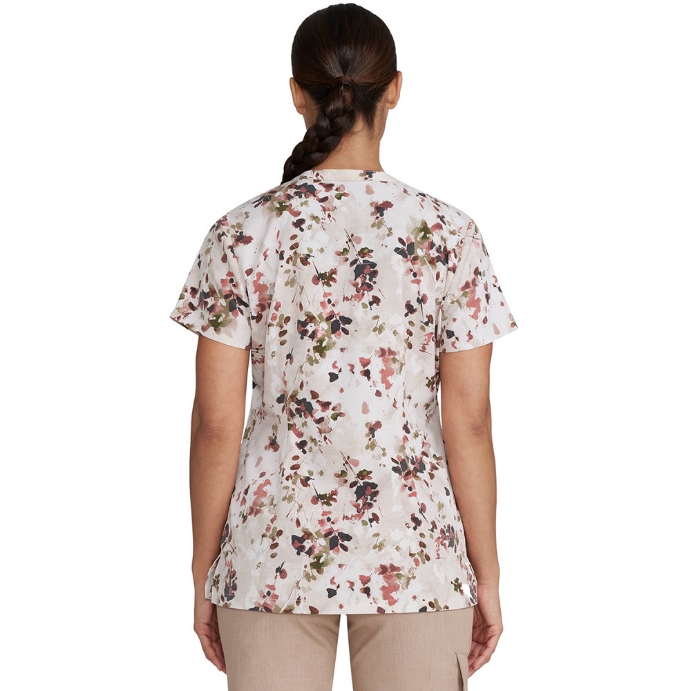 Bluza medyczna damska wzór Rustic Florals 2271 PYFR rustykalne kwiaty jasne